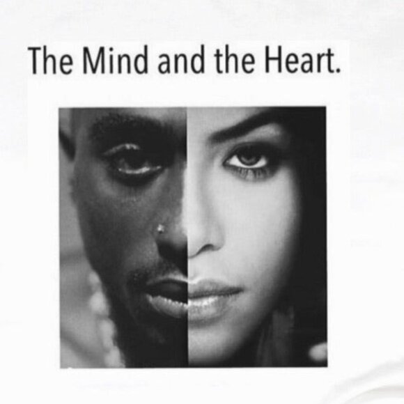The Mind And The Heart Tupac  Aaliyah Shirt Hip Hop Legends Music Fan Graphic 90 - Picture 2 of 5